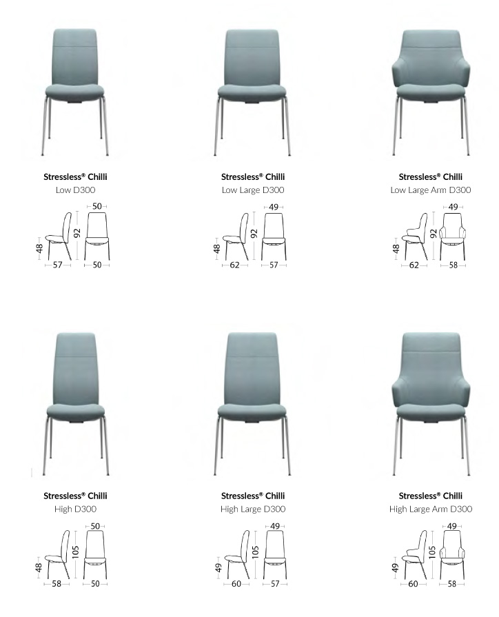 Stressless Dining Chairs Dimensions - D300