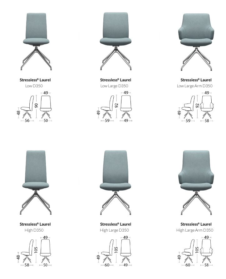 Stressless Dining Chairs Dimensions - D350