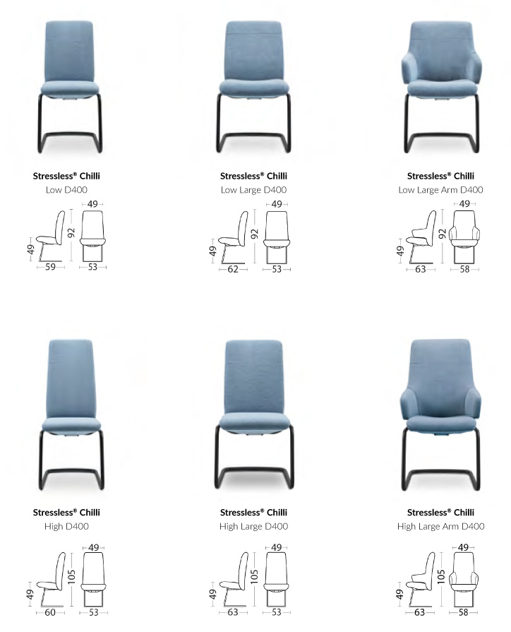 Stressless Dining Chairs Dimensions - D400