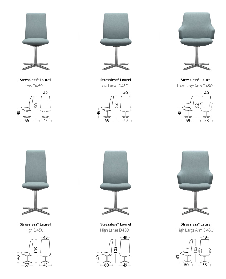 Stressless Dining Chairs Dimensions - D450